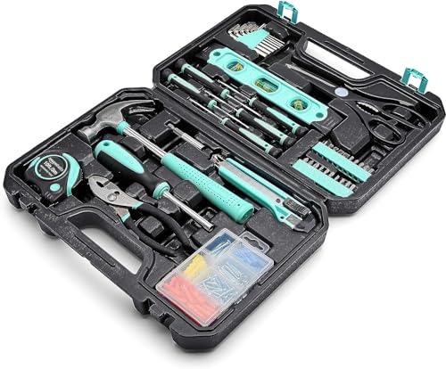 Amazon Basics Tool Kit with St...ts and Home Repairs, Turquoise - down 17.87% (£3.89) to £17.88 from £21.77