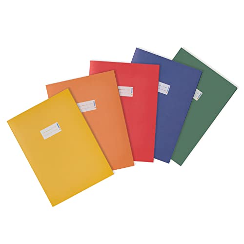 HERMA Paper Exercise Book Cove...l, pack of 5, assorted colours - down 68.00% (£9.69) to £4.56 from £14.25