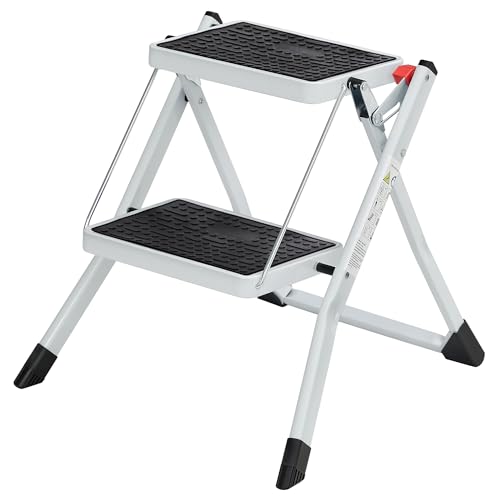 SONGMICS 2 Step Ladder, Heavy ...ity up to 150 kg GSL02WT White - down 26.91% (£5.38) to £14.61 from £19.99