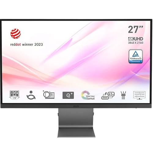 MSI Modern MD271UL 27 Inch 4K ..., DP 1.2a, USB Type-C (65W PD) - down 33.47% (£80.00) to £158.99 from £238.99