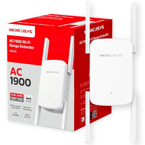 Mercusys ME50G AC1900 WiFi Extender Booster WiFi Booster - down 26.41% (£8.97) to £24.99 from £33.96