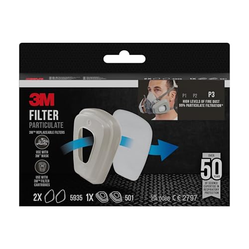 3M Particulate Filter 5935, 2 ...Pair of 501 Filter Holder/Pack - down 7.93% (£0.92) to £10.68 from £11.60