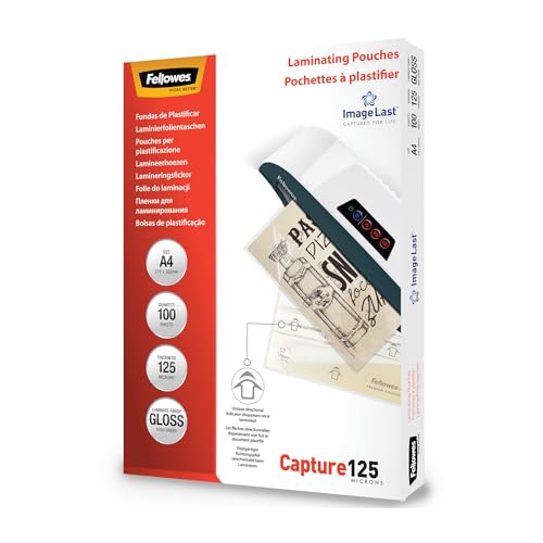 Fellowes A4 Laminating Pouches...otos, Notices and Everyday Use - down 33.36% (£5.00) to £9.99 from £14.99