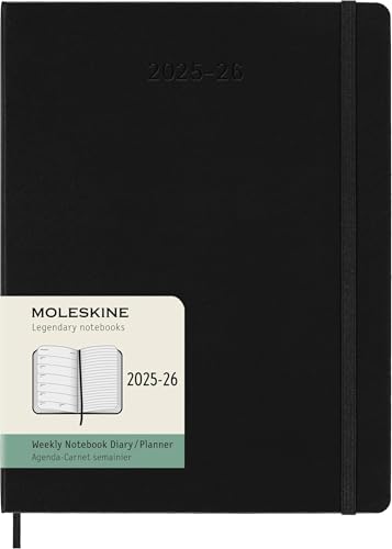 Moleskine Weekly Planner 2025-...e, XL 19 x 25 cm, Colour Black - down 40.00% (£5.40) to £8.10 from £13.50