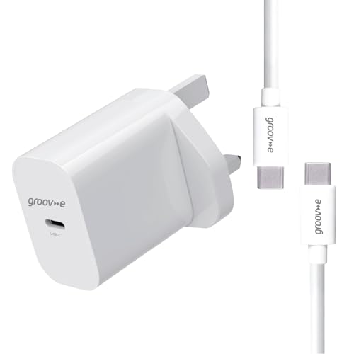 Groov-e USB-C Wall Charger 25W...martphones and Tablets - White - down 9.99% (£1.40) to £12.62 from £14.02