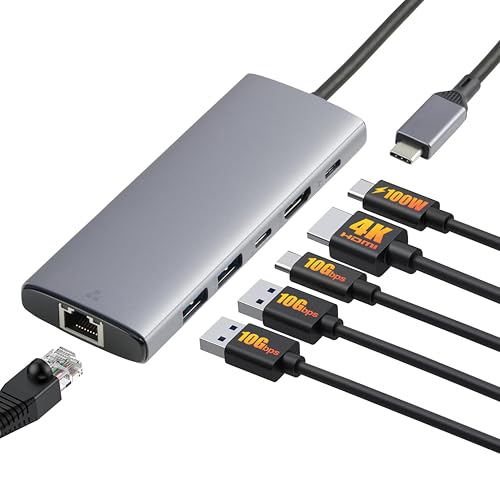 Amazon Basics USB C Hub for PC...ts, Ethernet, Type C Data Port - down 57.92% (£34.40) to £24.99 from £59.39