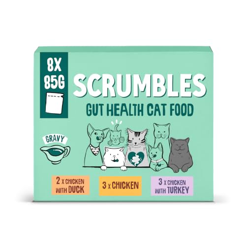 Scrumbles Grain Free Wet Cat Gravy Pouch Selection 8x85g - down 75.28% (£16.75) to £5.50 from £22.25