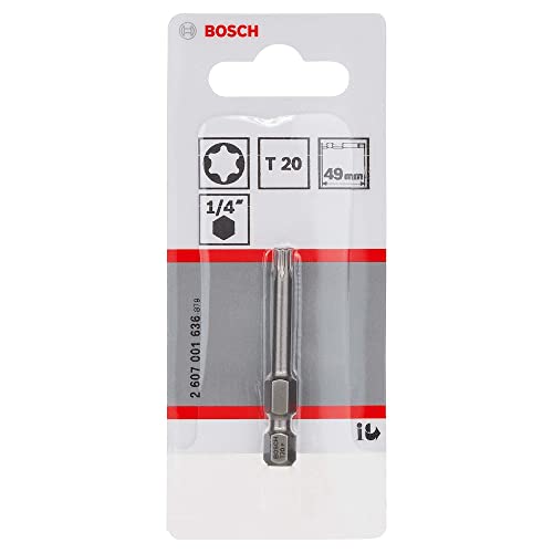 Bosch Accessories 2607001636 E...er Bit, T20, 49mm Length, Grey - down 44.22% (£4.40) to £5.55 from £9.95