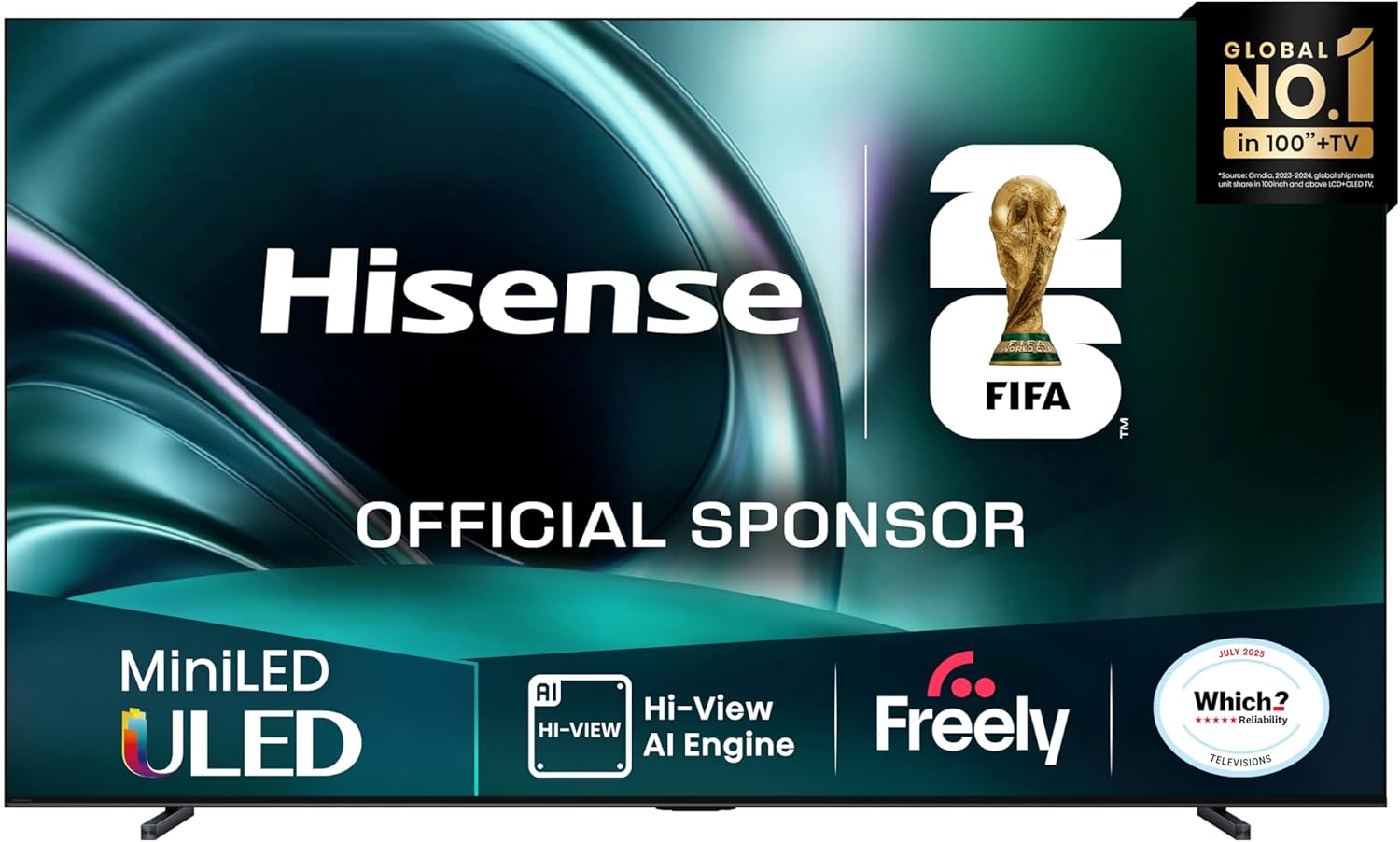Hisense 85" 85U7QTUK MiniLED Q...ly, Disney +, YouTube, Netflix - down 10.01% (£140.00) to £1,259.00 from £1,399.00