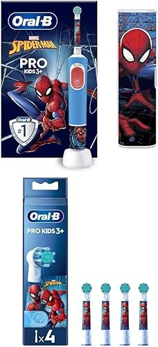 Oral-B Vitality PRO Kids Gifts... - Spider-Man + Spider-Man 4pk - down 11.38% (£3.83) to £29.83 from £33.66
