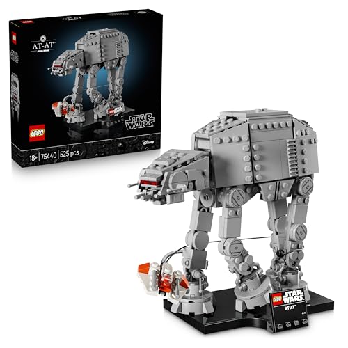 LEGO Star Wars 75440 AT-AT Building Set for Adults - Display Model Kit w/Snowspeeder, Stand & Nameplate - Shelf Decor Idea - Collectible Gift for The Empire Strikes Back Fans