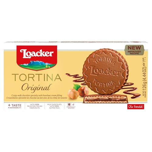 Loacker Tortina Wafers, Origin... 126g - 6 individually wrapped - down 8.94% (£0.42) to £4.28 from £4.70