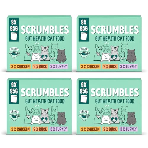 Scrumbles Grain Free Wet Cat Gravy Pouch Selection 32x85g - down 57.49% (£15.05) to £11.13 from £26.18