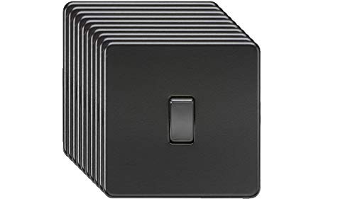 Knightsbridge Screwless 10AX 1...- Matt Black with black rocker - down 9.66% (£5.16) to £48.26 from £53.42