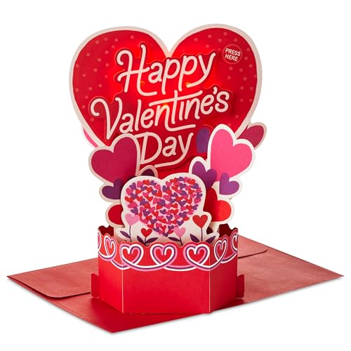 Hallmark Valentines Day Card, ..., Musical, Light Up, Red, Pink - down 9.83% (£0.23) to £2.11 from £2.34