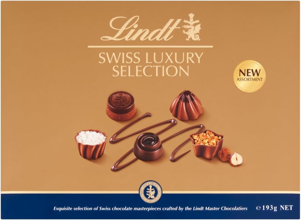 Lindt Swiss Luxury Selection –...ay, Easter, Gift for Him & Her - down 10.53% (£1.00) to £8.50 from £9.50