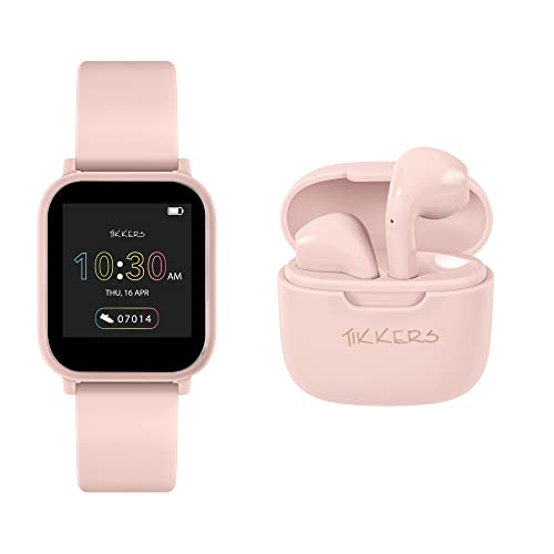 Tikkers Teen Series 10 Nude Smart Watch and Earbuds Set - down 43.25% (£18.29) to £24.00 from £42.29