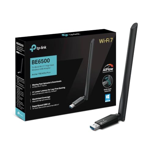 TP-Link Archer TBE400U Plus BE...e, Tri-Band USB Adapter for PC - down 30.77% (£20.00) to £44.99 from £64.99