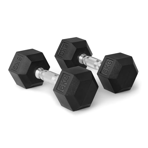 Amazon Basics Rubber Encased H...bbell Weights Set, 6 kg, Black - down 16.81% (£4.58) to £22.67 from £27.25