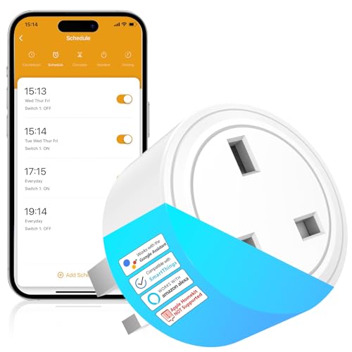 SURFOU Smart Plug Wi-Fi Timer ...rity, App Smart Life/Tuya, 13A - down 38.57% (£5.28) to £8.41 from £13.69