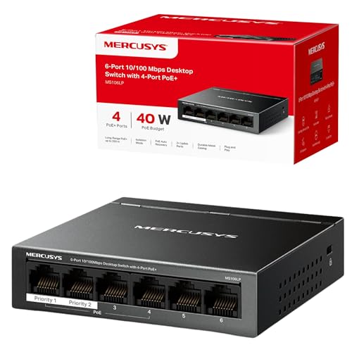 MERCUSYS MS106LP 6-Port 10/100...ase, No Configuration Required - down 37.55% (£6.00) to £9.98 from £15.98