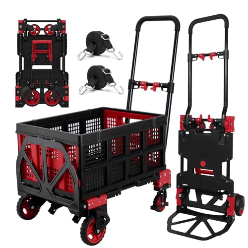 2 in 1 Hand Truck Dolly with F...y with Bungee Cords for Moving - down 64.16% (£195.77) to £109.38 from £305.15