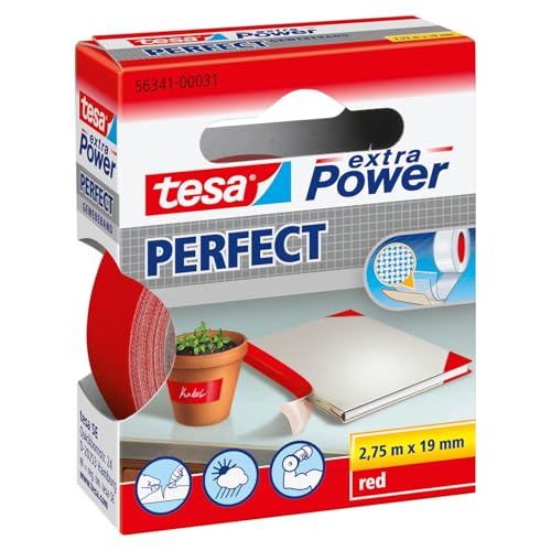tesa UK Extra Power Perfect, Red, 2.75m x 19mm - down 9.96% (£0.27) to £2.44 from £2.71