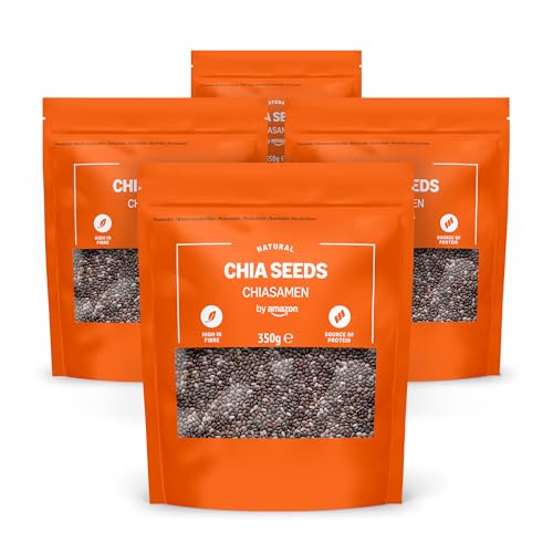 by Amazon Chia Seeds, 4 x 350 g (1400g Total) - down 16.43% (£1.70) to £8.65 from £10.35