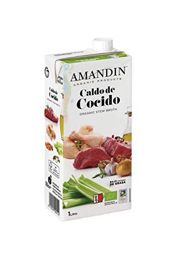 Amandin Organic Meat Stock 1 Litre (Pack of 6) - down 30.99% (£2.65) to £5.90 from £8.55