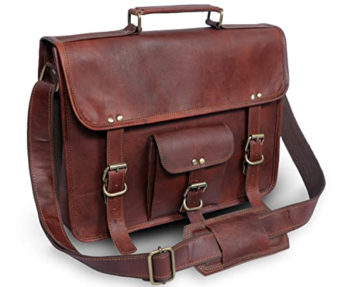 ANUENT 15 inch Brown Leather M...ter, Bookbag for Men and Women - down 73.35% (£35.94) to £13.06 from £49.00