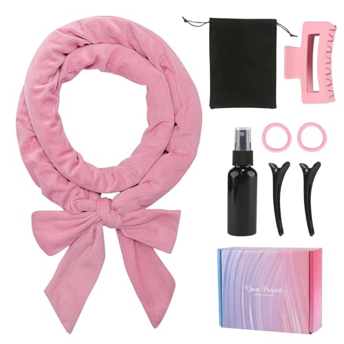 Heatless Curling Set, 8 PCS Ha...ray Bottle and Hair Clip, Pink - down 41.27% (£3.71) to £5.28 from £8.99