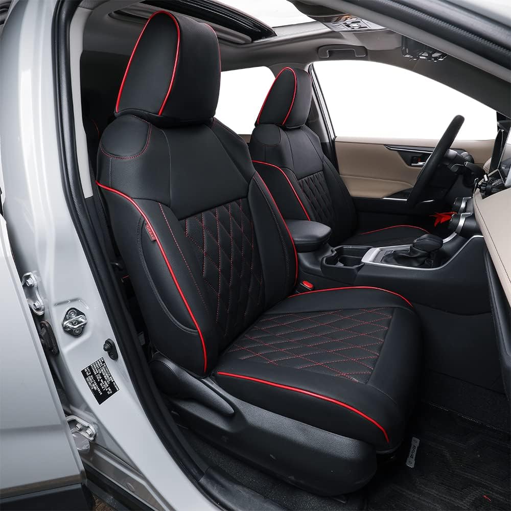 EKR Custom Fit RAV4 Car Seat C...Leather(Black with Red Piping) - down 16.55% (£35.99) to £181.42 from £217.41