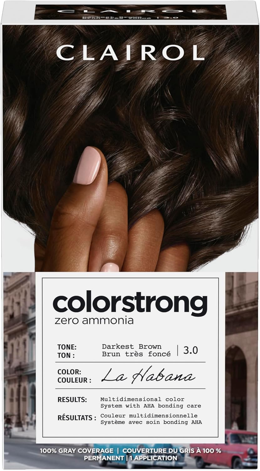 Clairol Colour Strong Permanent Hair Dye - 3.0 Darkest Brown - down 44.49% (£4.80) to £5.99 from £10.79