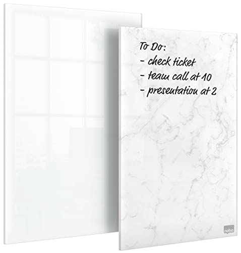 Nobo Glass Mini Whiteboard Not...r Pens, White/Marbled, 1915601 - down 8.97% (£2.56) to £25.99 from £28.55