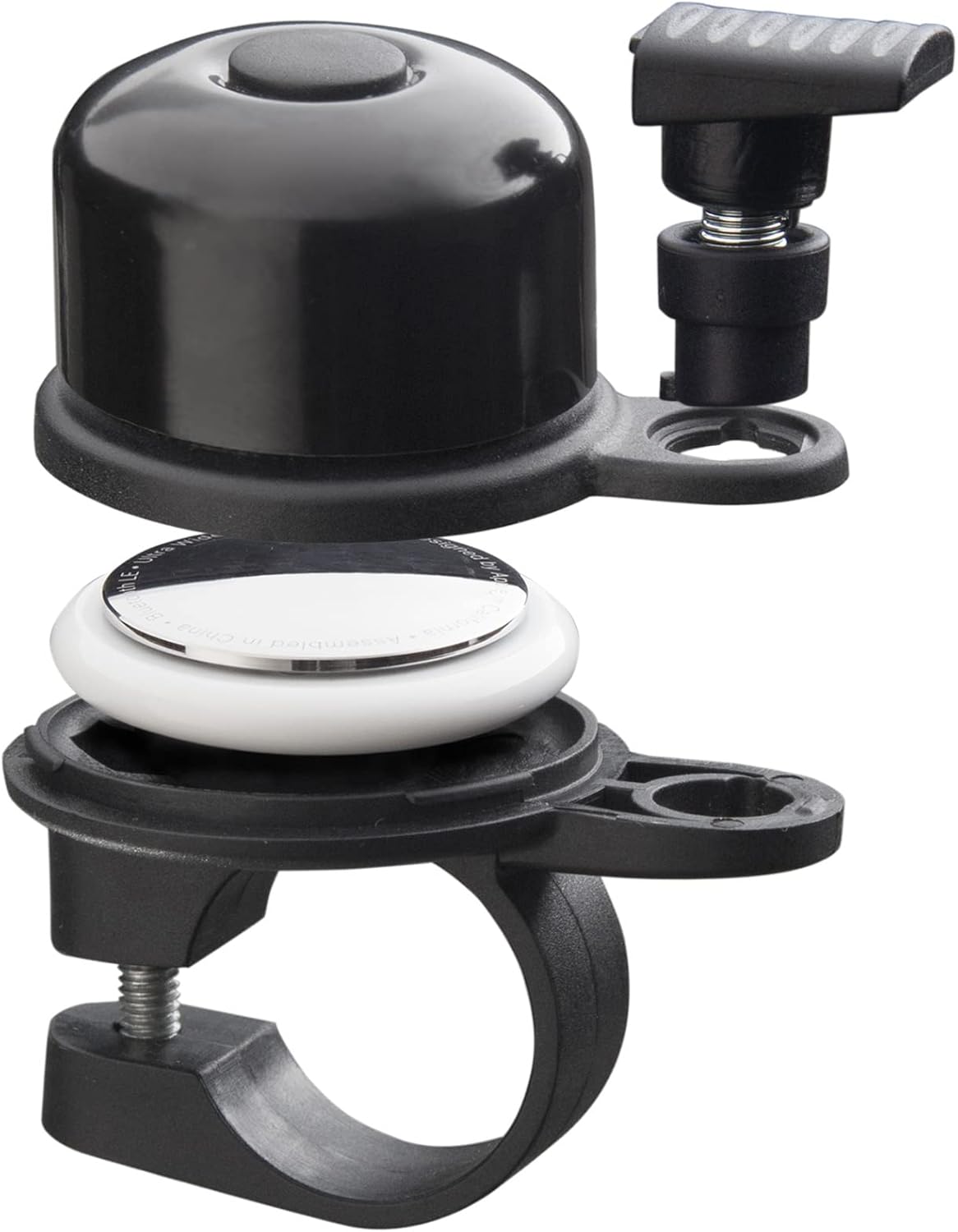 AirBell Bicycle Bell for Apple AirTag 22mm Diameter Anti-Theft Hidden Holder in Bell - Bell Works - StVO Suitable for Road Traffic Regulations - Tools Included, Black