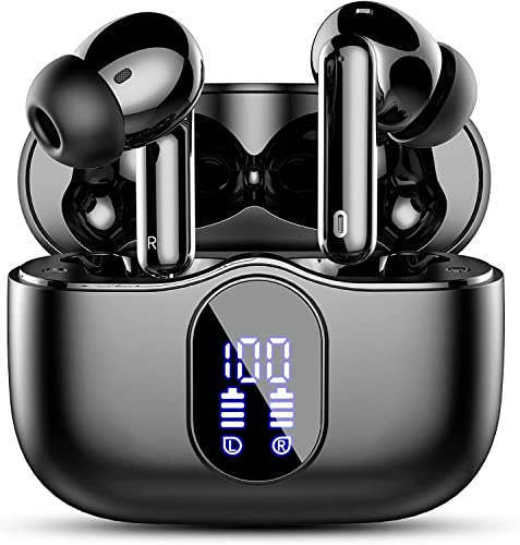 Wireless Earbuds, Bluetooth 5.4 Headphones In Ear with 4 ENC Noise Cancelling Mic, Btootos New Bluetooth Earbuds Mini Deep Bass Stereo Sound, 36H Playtime LED Display Wireless Earphones IP7 Waterproof