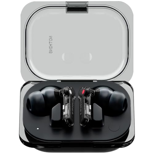 Nothing Ear (a) wireless ear buds with Active Noise Cancelling, Bass Enhance Algorithm and up to 42.5 hours of listening time - Black