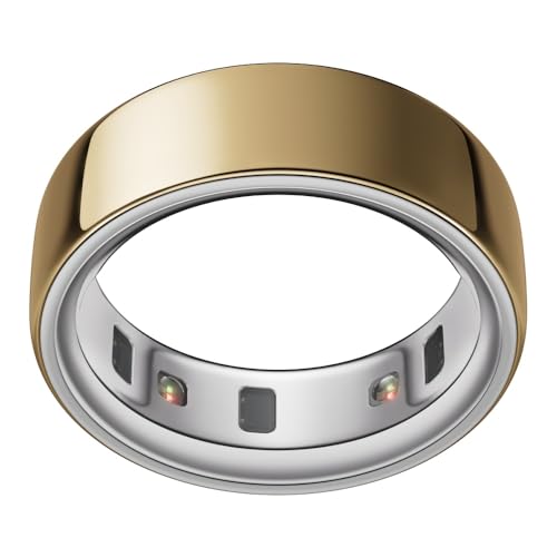 Oura Smart Ring 4 - Gold - Size 9 - | Non-Standard Fit – Measure with a Size Kit |Sleep, Heart Rate and Fitness Tracking Wearable | 8-Day Battery, iOS / Android Compatible
