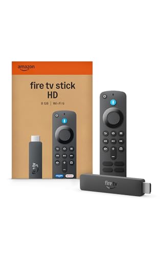 Amazon Fire TV Stick HD (newest gen), free & live TV, Alexa Voice Remote, powered by the TV, effortless setup, find TV programmes faster with Alexa+