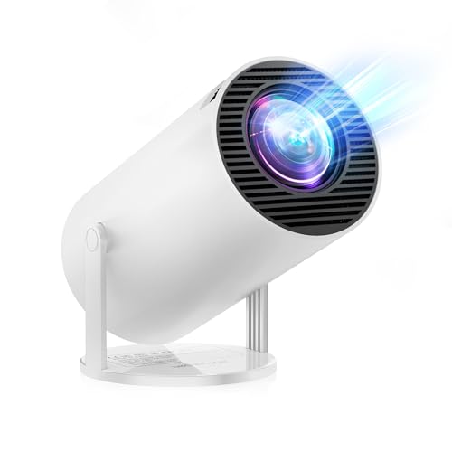 [Built-in Apps & Android 11.0] Mini Projector Portable 20000 Lux Projector 4K Supported 180° Rotation & Auto Keystone, Outdoor Compatible with TV Stick/Windows/iOS/Android/HDMI/USB (1080P)
