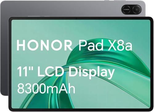 HONOR Pad X8a 11" WiFi Tablet (4GB+64GB), Snapdragon 680, 8300mAh Battery, 90Hz Eye Comfort Display, Quad Speakers, Slim Metal Body, Android 14, Google Play, Space Grey