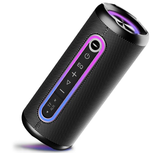 TIMU Portable Bluetooth Speaker Powerful 30W Wireless Speaker with 3 EQ Modes IPX7 Waterproof Bluetooth 5.4 TWS Pairing 30H Battery Life with 3 Modes RGB Lights for Outdoor/Party/Beach/Travel/Gifts