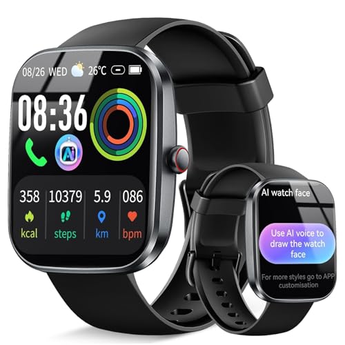 AI Smart Watch with ChatGPT, 1.91" AI Voice Smartwatch Men Women, Bluetooth 5.4 Call, 24/7 Heart Rate Sleep Monitor, 200+Watch Face,115+Sports IP68 Waterproof Fitness Activity Tracker for Android iOS