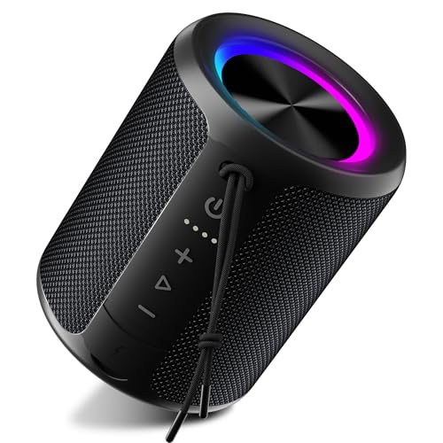Ortizan Mini Speakers With Led Light, Louder Volume & Enhanced Bass, IPX7 Waterproof, 30H Playtime, Durable Loud Outdoor Speaker for Travel, Sport