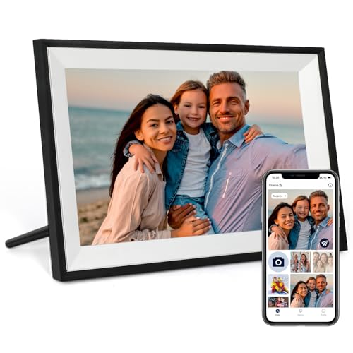 Digital Picture Frame 10.1 Inch Large Digital Photo Frame with 1280 * 800 IPS Full HD Touchscreen, Humblestead 32GB WiFi Smart Frame Share Photos and Videos via AiMOR App, Black