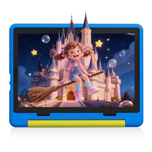 Laptok Android 15 Kids Tablet, 10 Inch Tablet for Kids | 20GB+64GB+1TB Expand | Face ID & Parental Control | 5000mAh & Fast Charging | 5MP+8MP | WiFi 6 | BT 5.3 | Protective Case, Purple,Blue