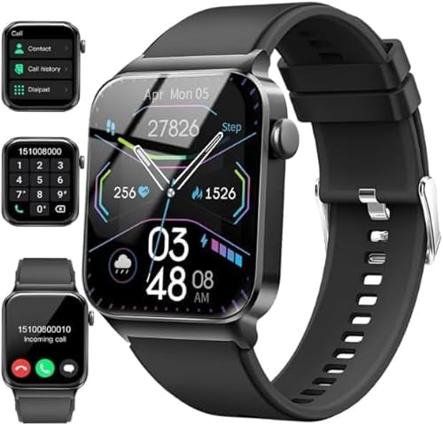 2026 Smart Watch, 1.85" Smart Watches for Men Women Answer/Make Calls, Fitness Watch with Heart Rate/Sleep Monitor, 100+ Sport Modes Activity Tracker, IP68 Waterproof Fitness Tracker for Android iOS