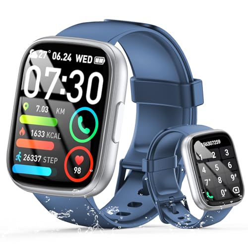Smart Watch for Men Women Answer/Make Call, 1.95" HD Fitness Watch with Heart Rate/Sleep/Stress Monitor, 2026 Activity Tracker with 110+ Sport Modes, IP68 Waterproof Smartwatch for Android iOS, Blue