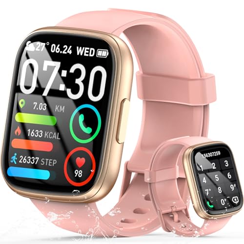 Smart Watch for Women Answer/Make Call, 1.95" HD Fitness Watch with Heart Rate/Sleep/Stress Monitor, 2026 New Activity Tracker with 110+ Sport Modes, IP68 Waterproof Smartwatch for Android iOS, Pink