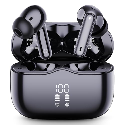 Wireless Earbuds, 2026 Bluetooth 5.4 Headphones in Ear with 4 ENC Noise Cancelling Mic, Wireless Earphones with HiFi Stereo, 40H Playtime, LED Display, Bluetooth Earbuds IP7 Waterproof, Light, USB-C